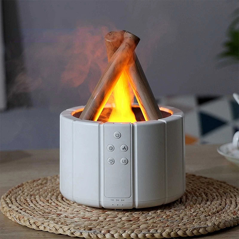 ๐ฅ Simulated Flame Aroma Diffuser โ Ultrasonic Campfire Humidifier with LED Lights & Remote
