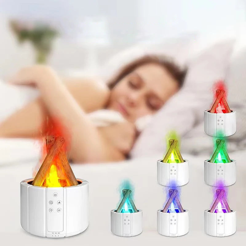 ๐ฅ Simulated Flame Aroma Diffuser โ Ultrasonic Campfire Humidifier with LED Lights & Remote