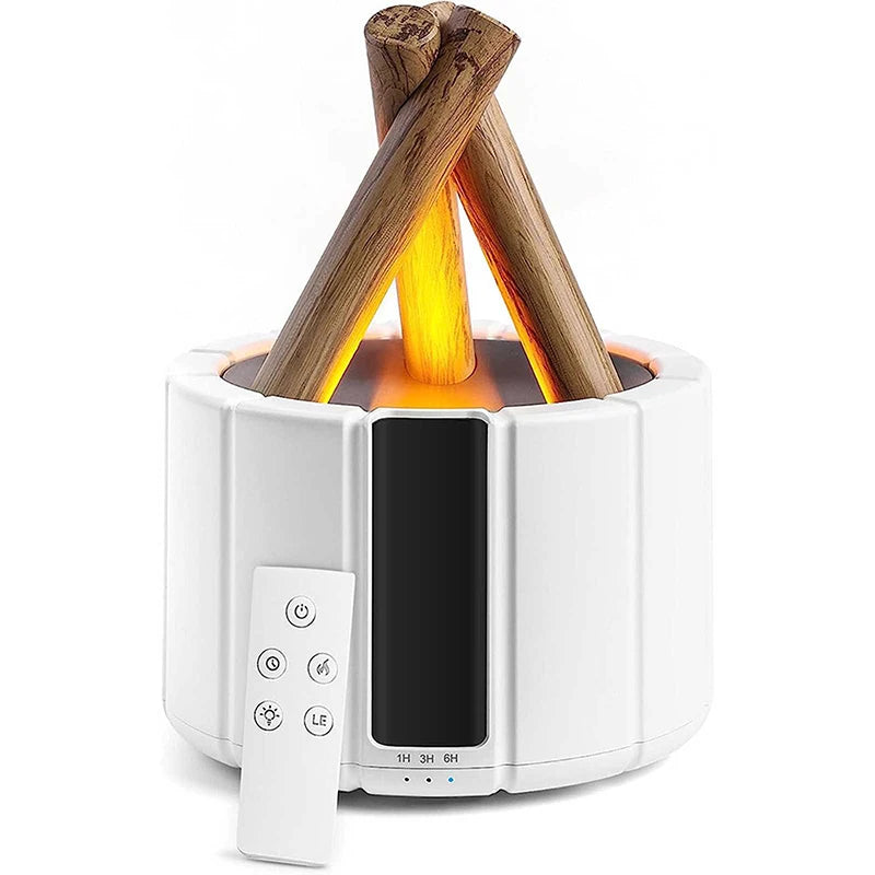๐ฅ Simulated Flame Aroma Diffuser โ Ultrasonic Campfire Humidifier with LED Lights & Remote