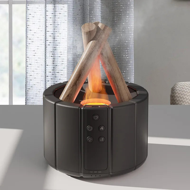 ๐ฅ Simulated Flame Aroma Diffuser โ Ultrasonic Campfire Humidifier with LED Lights & Remote
