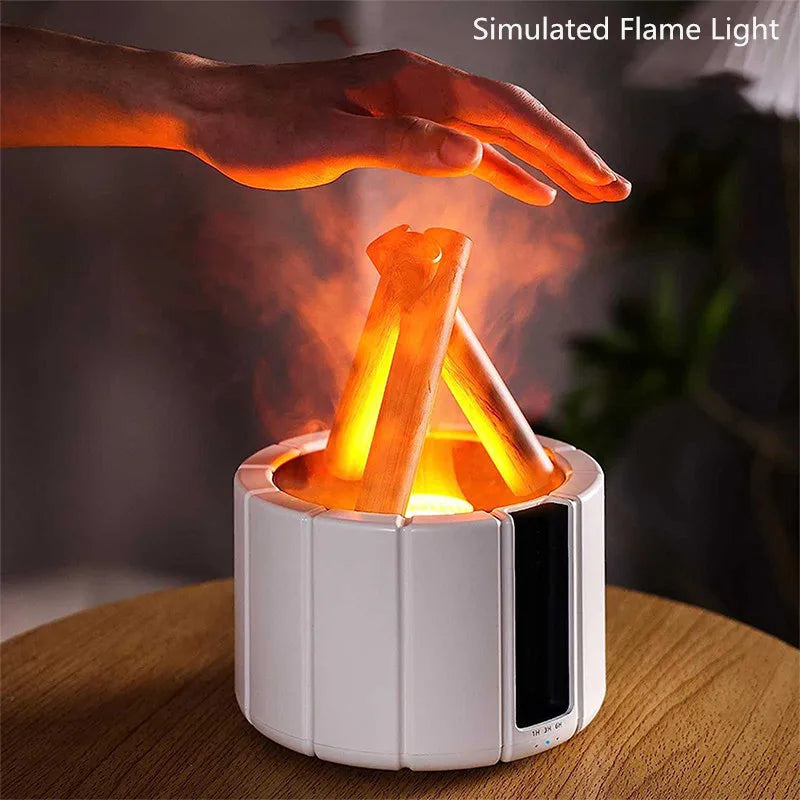 ๐ฅ Simulated Flame Aroma Diffuser โ Ultrasonic Campfire Humidifier with LED Lights & Remote