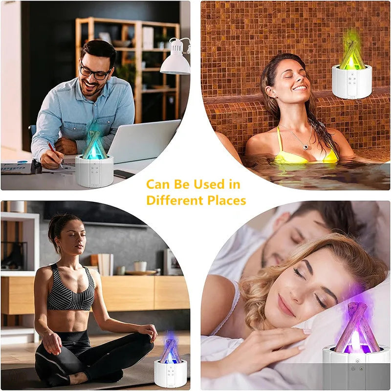 ๐ฅ Simulated Flame Aroma Diffuser โ Ultrasonic Campfire Humidifier with LED Lights & Remote