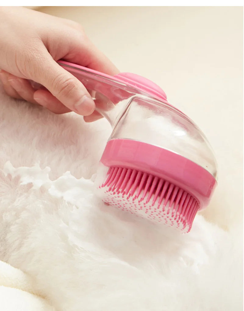 πΎ Long Handle Silicone Pet Bathing Brush β Gentle Grooming & Massage for Cats & Dogs