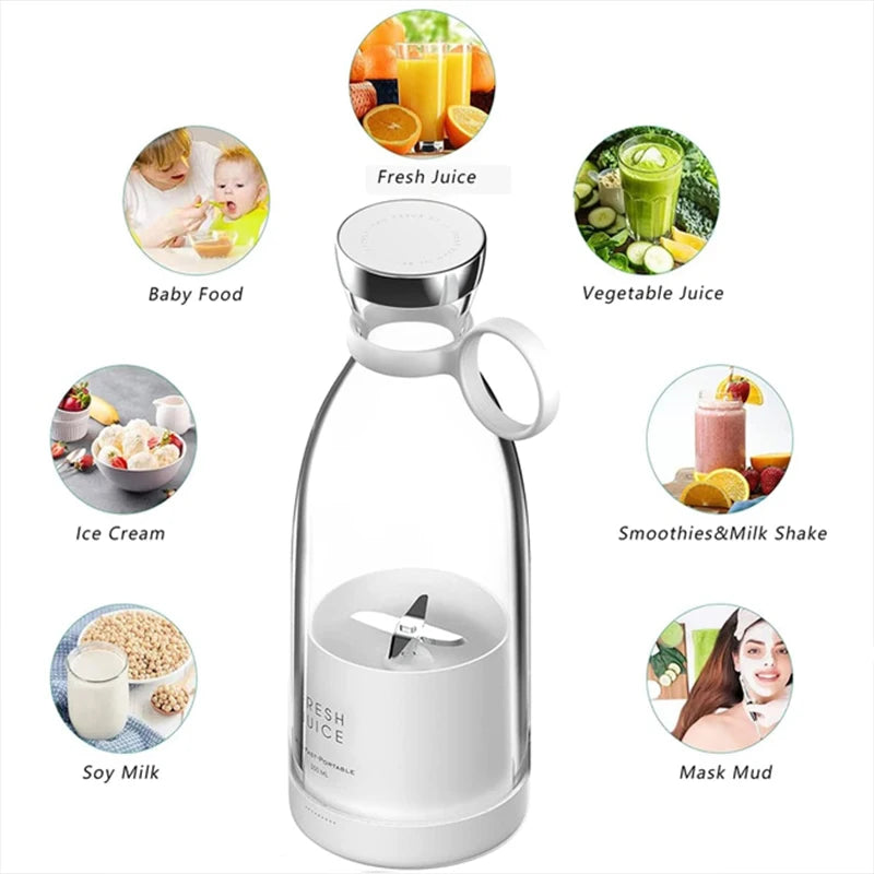 Mini Portable Blender – 350ml USB Rechargeable Smoothie & Juice Maker