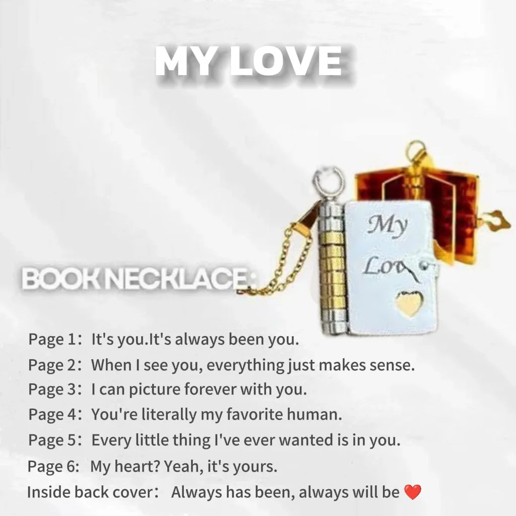 π Custom Engraved Book Locket Necklace β Personalized Photo Pendant