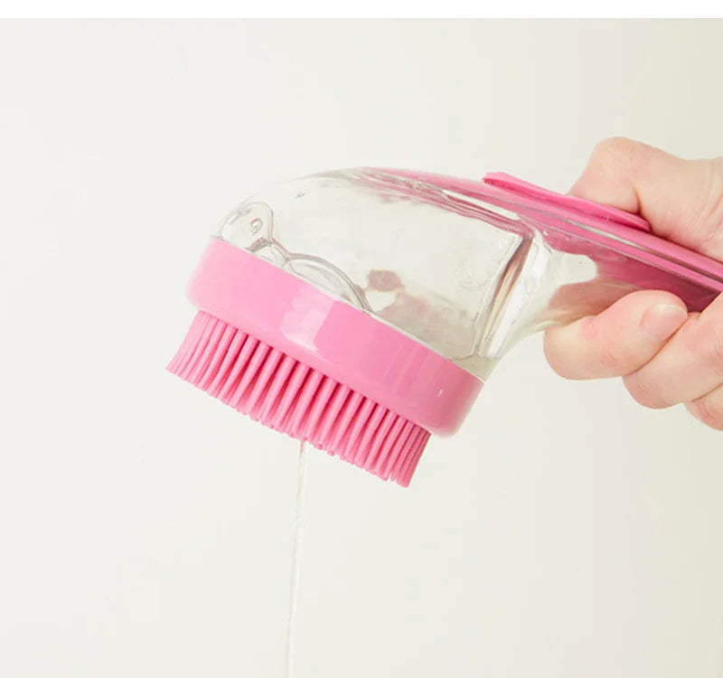 πΎ Long Handle Silicone Pet Bathing Brush β Gentle Grooming & Massage for Cats & Dogs