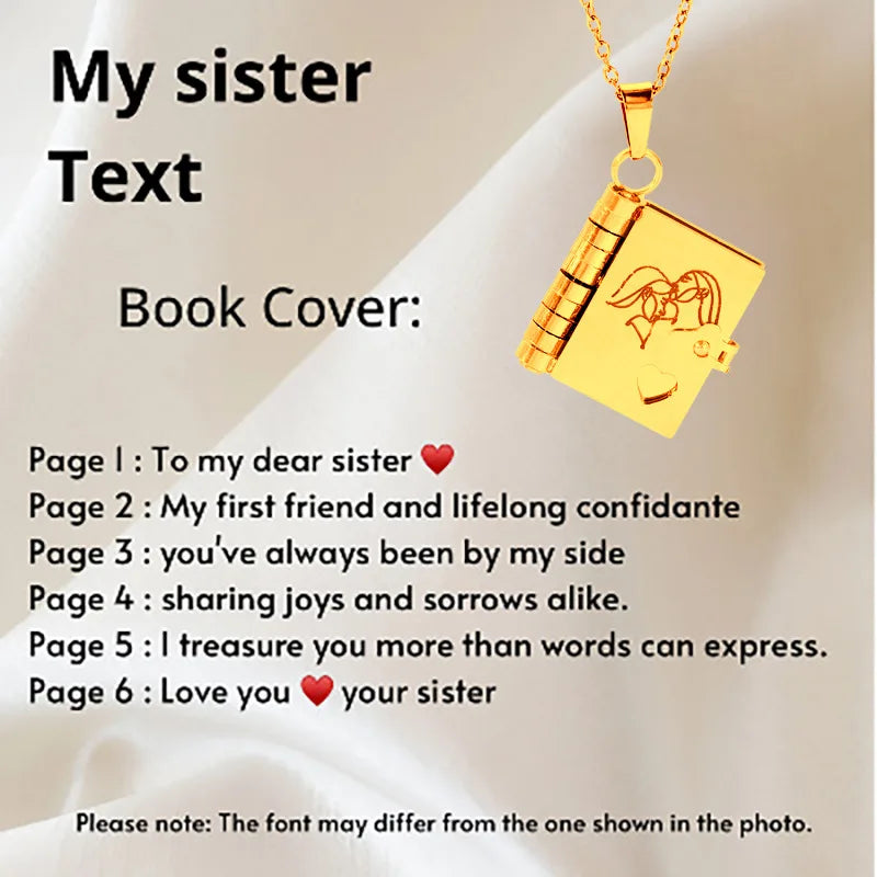 π Custom Engraved Book Locket Necklace β Personalized Photo Pendant