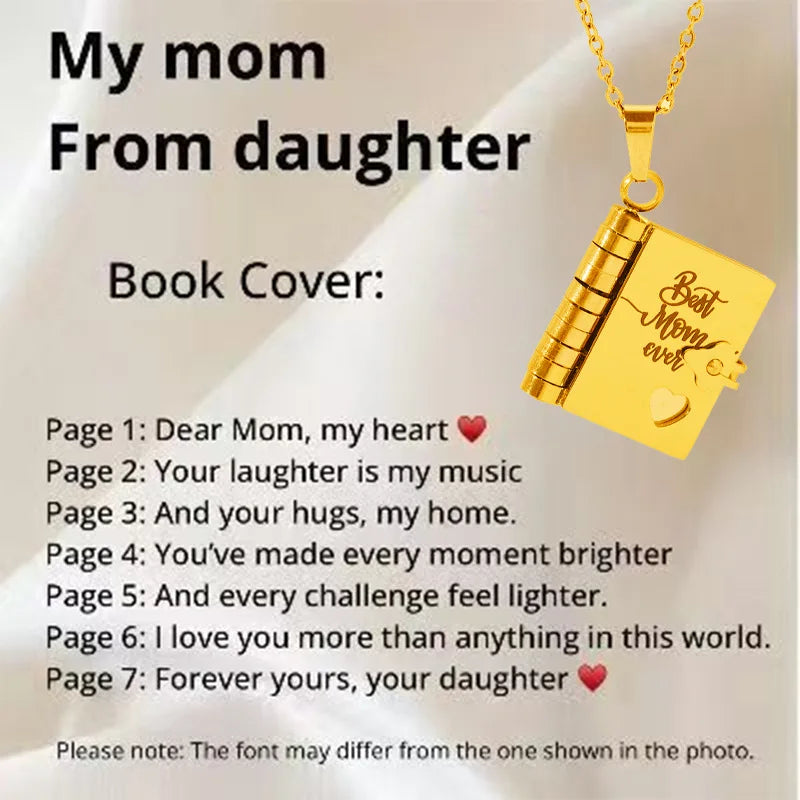 π Custom Engraved Book Locket Necklace β Personalized Photo Pendant
