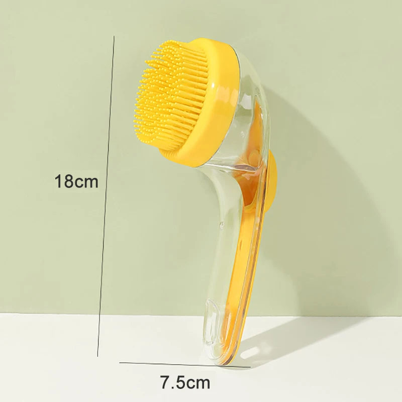 πΎ Long Handle Silicone Pet Bathing Brush β Gentle Grooming & Massage for Cats & Dogs