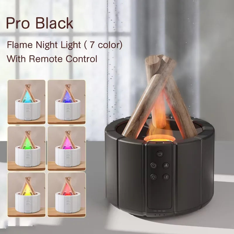 ๐ฅ Simulated Flame Aroma Diffuser โ Ultrasonic Campfire Humidifier with LED Lights & Remote