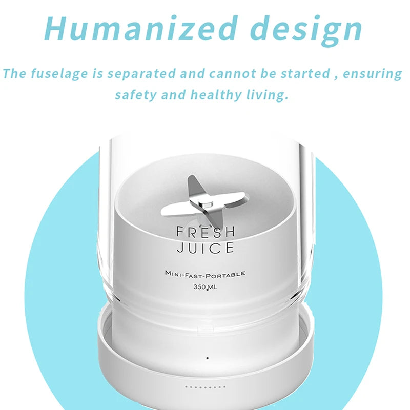 Mini Portable Blender – 350ml USB Rechargeable Smoothie & Juice Maker