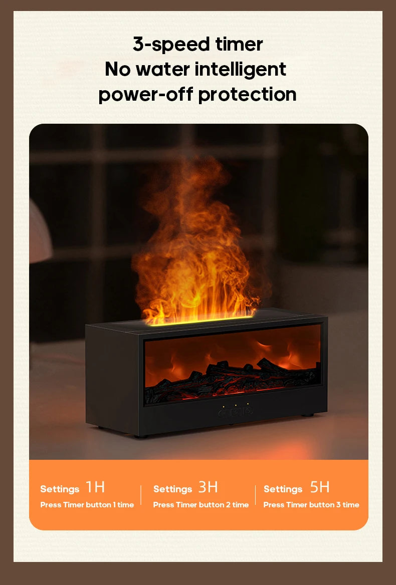 ๐ฅ Fireplace Flame Essential Oil Diffuser โ LED Humidifier with Remote