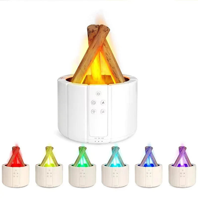 ๐ฅ Simulated Flame Aroma Diffuser โ Ultrasonic Campfire Humidifier with LED Lights & Remote