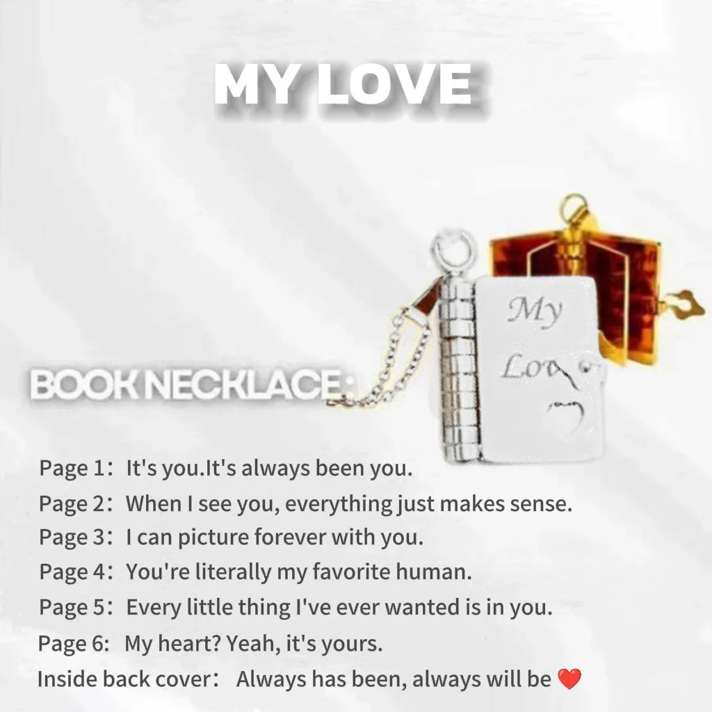 π Custom Engraved Book Locket Necklace β Personalized Photo Pendant