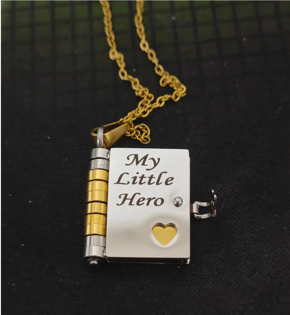 π Custom Engraved Book Locket Necklace β Personalized Photo Pendant