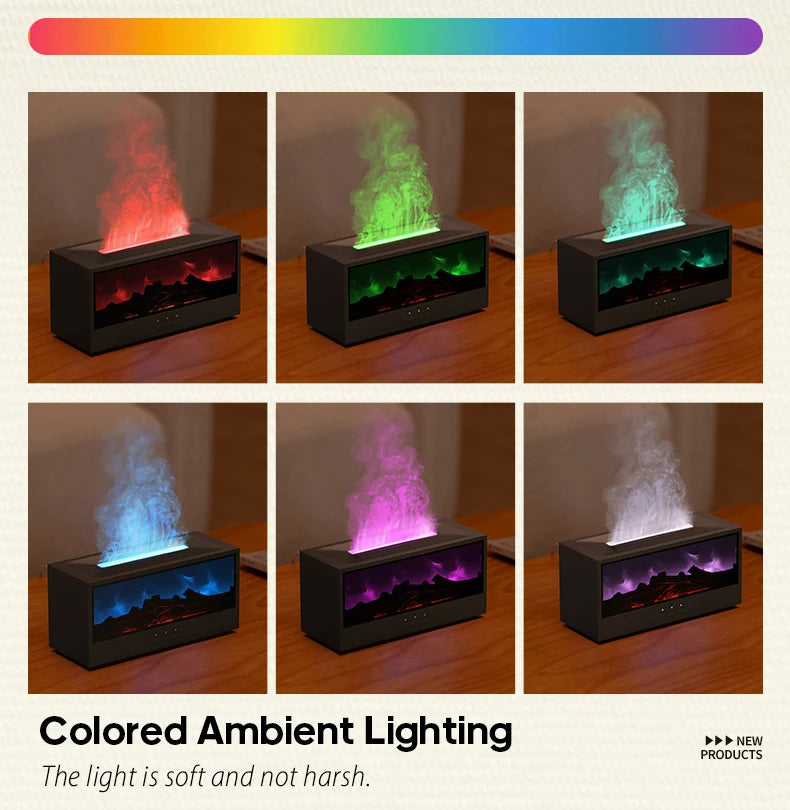 ๐ฅ Fireplace Flame Essential Oil Diffuser โ LED Humidifier with Remote