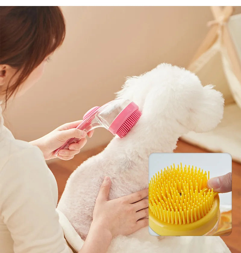 πΎ Long Handle Silicone Pet Bathing Brush β Gentle Grooming & Massage for Cats & Dogs