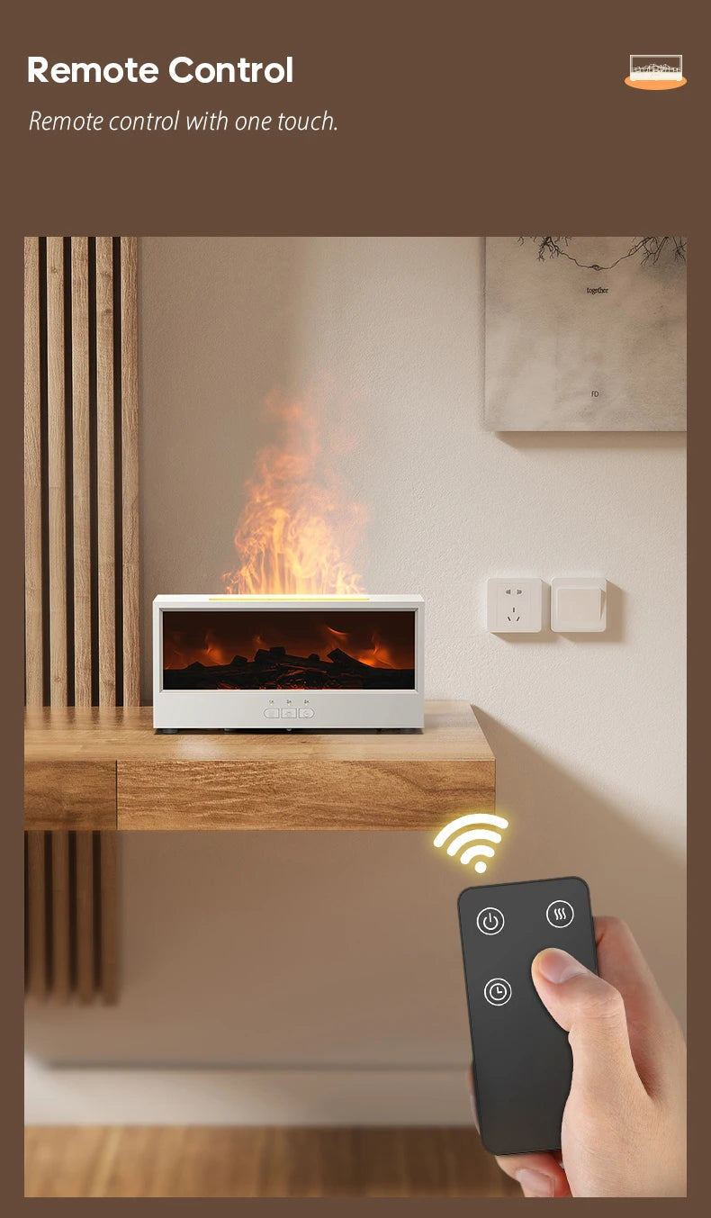 ๐ฅ Fireplace Flame Essential Oil Diffuser โ LED Humidifier with Remote