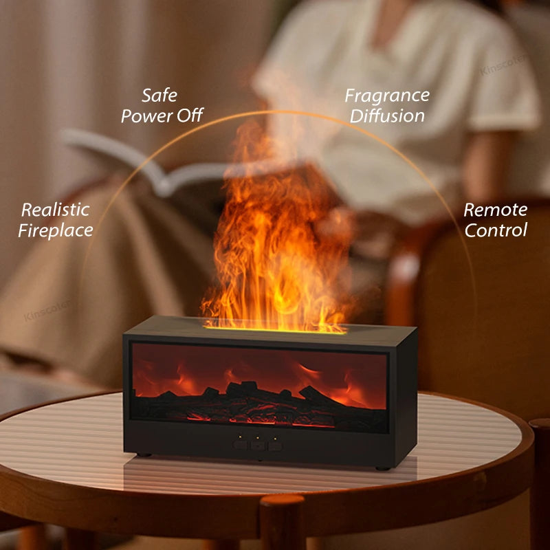 ๐ฅ Fireplace Flame Essential Oil Diffuser โ LED Humidifier with Remote