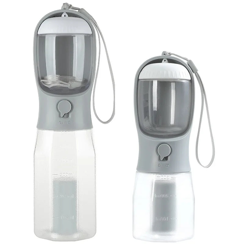 πΎ 3-in-1 Portable Pet Travel Bottle β Water, Food & Waste Bag Dispenser for Cats & Dogs