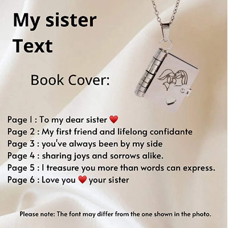 π Custom Engraved Book Locket Necklace β Personalized Photo Pendant