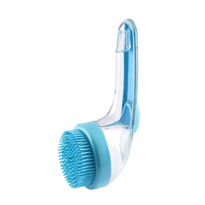 πΎ Long Handle Silicone Pet Bathing Brush β Gentle Grooming & Massage for Cats & Dogs