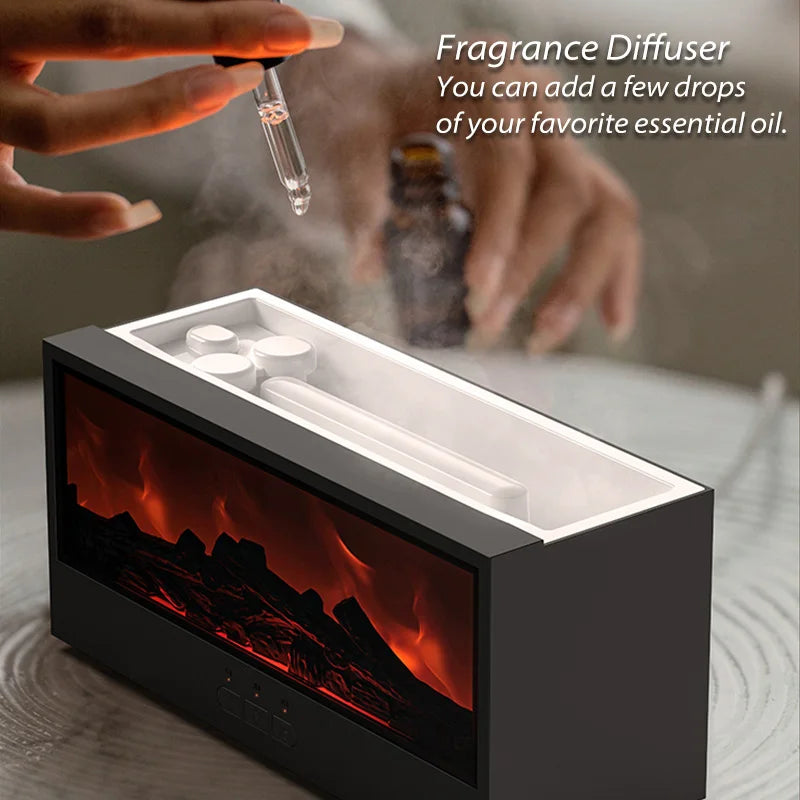 ๐ฅ Fireplace Flame Essential Oil Diffuser โ LED Humidifier with Remote