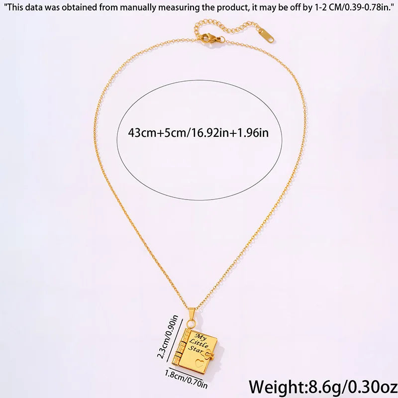 π Custom Engraved Book Locket Necklace β Personalized Photo Pendant