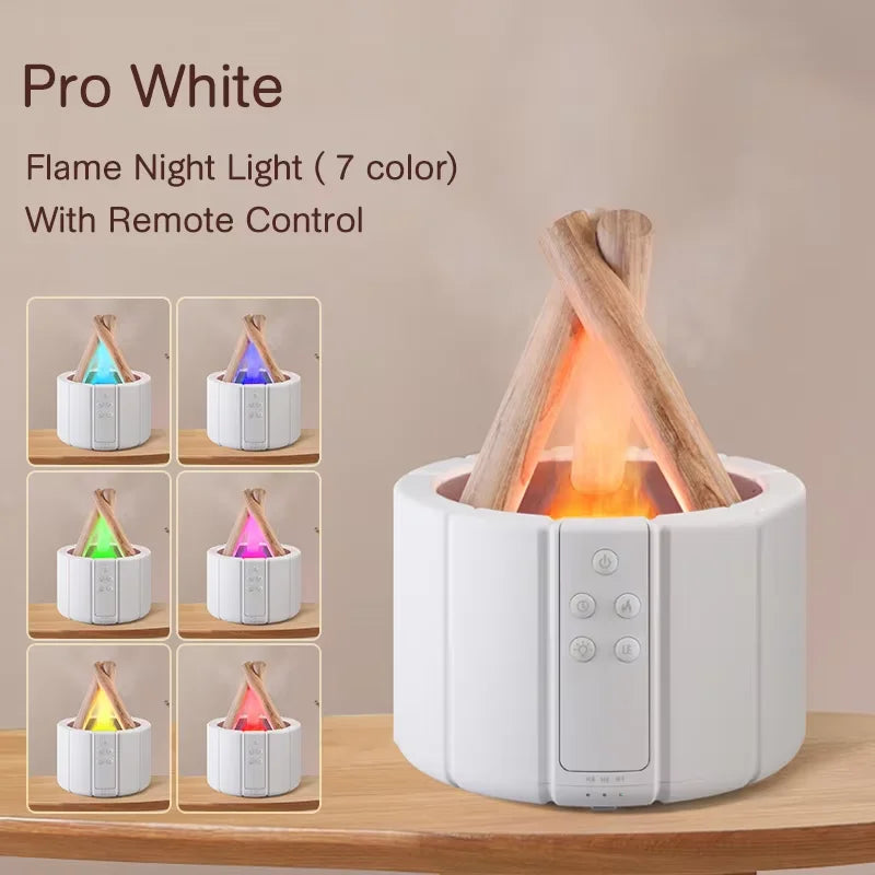 ๐ฅ Simulated Flame Aroma Diffuser โ Ultrasonic Campfire Humidifier with LED Lights & Remote