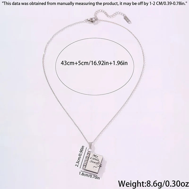 π Custom Engraved Book Locket Necklace β Personalized Photo Pendant