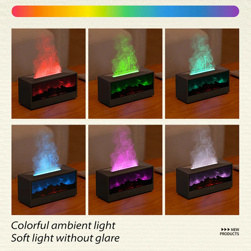 ๐ฅ Fireplace Flame Essential Oil Diffuser โ LED Humidifier with Remote
