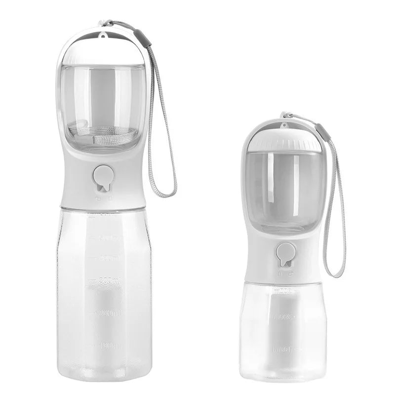 πΎ 3-in-1 Portable Pet Travel Bottle β Water, Food & Waste Bag Dispenser for Cats & Dogs