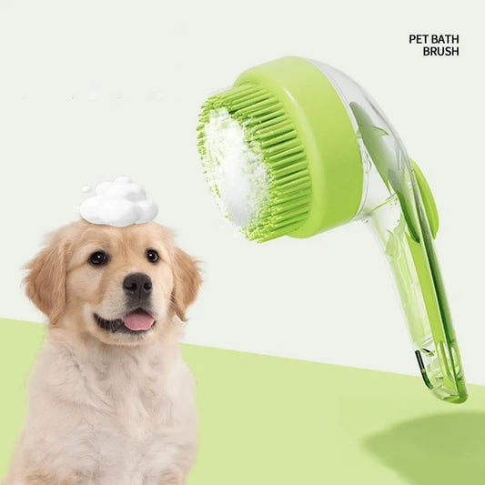 🐾 Long Handle Silicone Pet Bathing Brush – Gentle Grooming & Massage for Cats & Dogs